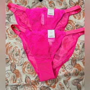 Women's 2 Pack New With Tags Auden Cheeky Lace Pink Underwear Panties